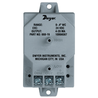 Dwyer Differential Pressure Transmitter, Series 668